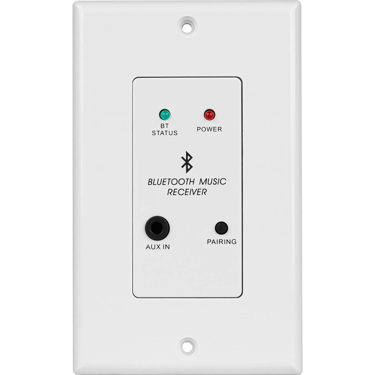 InWall Stereo Audio and Bluetooth Receiver Wall Plate